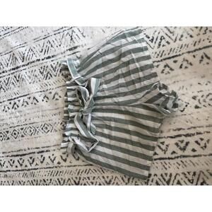 SHEIN Striped Paperbag Waist Shorts with Tie Belt